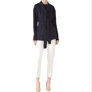 Derek Lam jacket belted cardigan navy blue wrap 40
